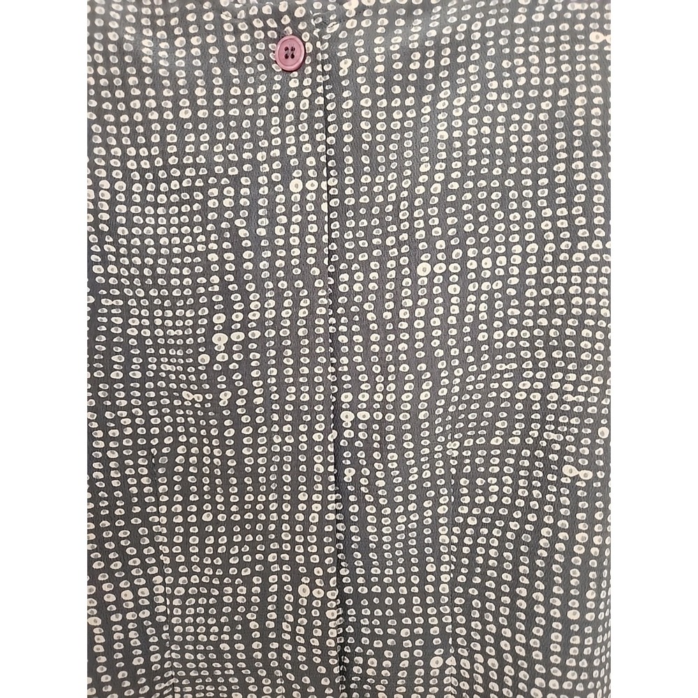 Vintage La Chine by Galinda Wang Womens 4 Chiffon Gray/Tan Long Sleeve Chic EUC - Picture 5 of 9